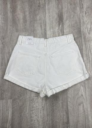 Zara шорты 42 размер женские с этикеткой джинсовые белые оригинал6 фото