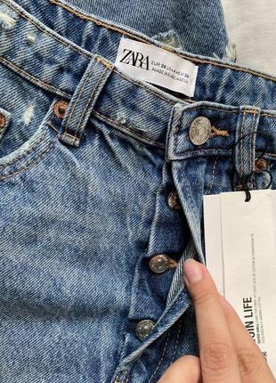 Круті жіночі джинсові шорти zara зара висока посадка мом4 фото