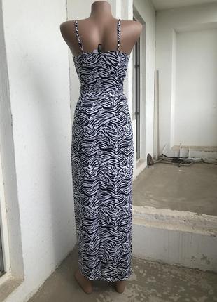 Сарафан плаття макси платье максі в принт зебра на бретельках h&m4 фото