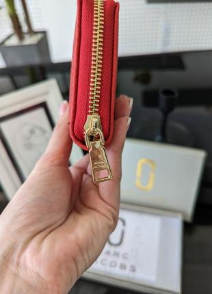 Червоний жіночий маленький гаманець портмоне на блискавці, модний красивий міні гаманець4 фото