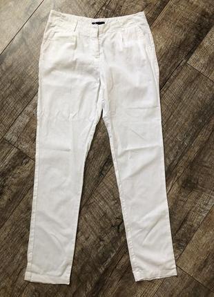 Білі брюки штани льон