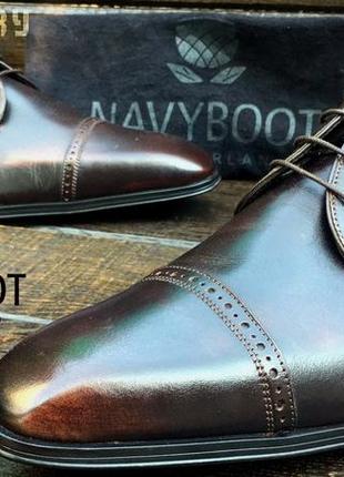 Navyboot кожаные мужские. мужские туфли. броги. швейцария3 фото