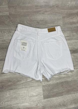 Stradivarius long short шорты 42 размер с этикеткой джинсовые белые оригинал6 фото