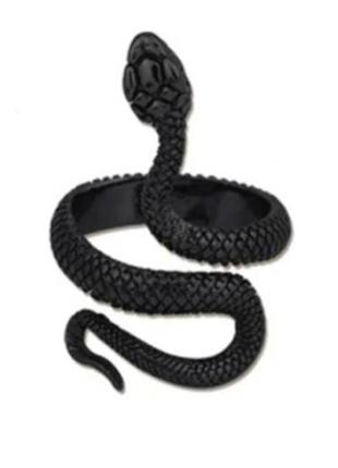 Черный  кольцо  со змейкой / черная змея кольцо / кольцо змея черная