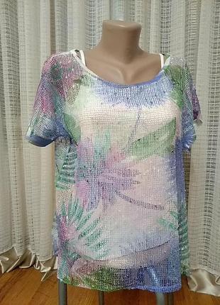Распродажа!фирменные сетка блуза с майкой указания l см. замеры