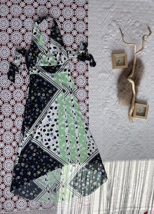 Платье асимметричное, длинное, миди, сарафан с открытой спиной, с разрезом9 фото