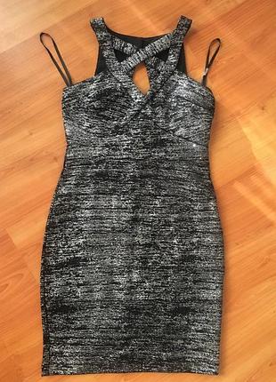Коктейльне -круте плаття кольору меланж з сріблястою ниткою !🖤