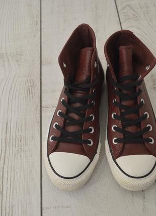 Converse женские кожаные высокие кеды кроссовки бордового цвета оригинал 38 размер5 фото
