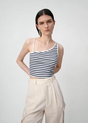 Кроп-топ zara в рубчик