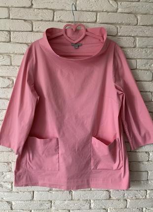 Блуза cos рожева кишені воріт-стійка розмір 42 (m/l)