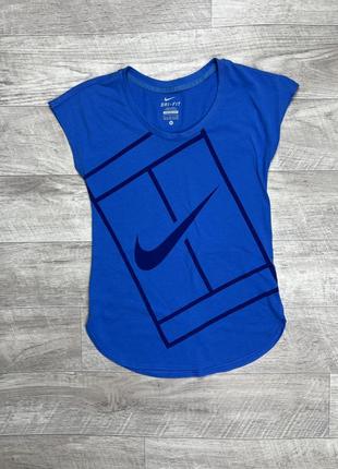 Nike dri fit майка s  размер синяя с принтом оригинал