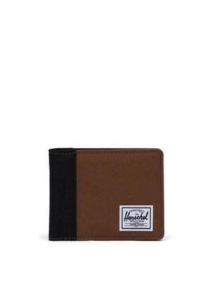 Новый кошелек herschel (roy rfid saddle/black wallet) с америки