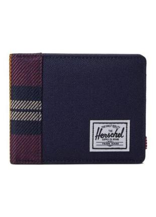 Новый кошелек herschel (roy rfid peacoat plaid wallet) с америки