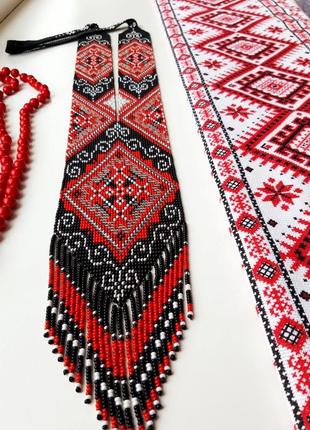 Гердан красно-черный ожерелье бусы бижутерия3 фото