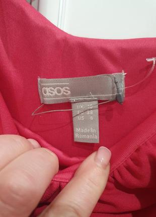 Красивое малиновое приталенное платье asos3 фото