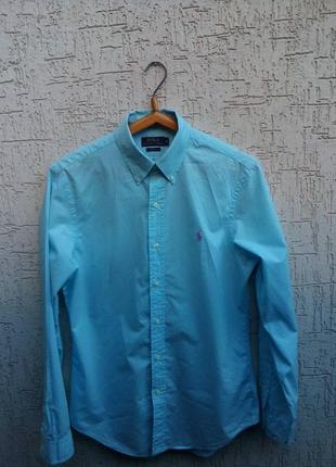 Рубашка ralph lauren, м размер, в голубом цветет