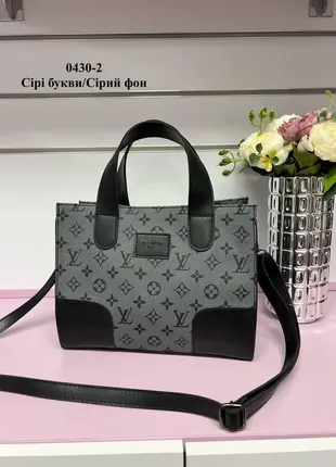 Сірі літери (сірий фон) — стильна молодіжна зручна сумка в стилі tote bag