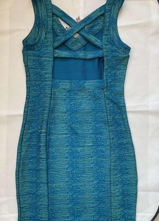 Платье herve leger  с открытой спиной в синем цвете, в наличии3 фото
