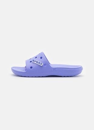 Crocs classic crocs slide digital violet кроксы шлепки в наличии4 фото