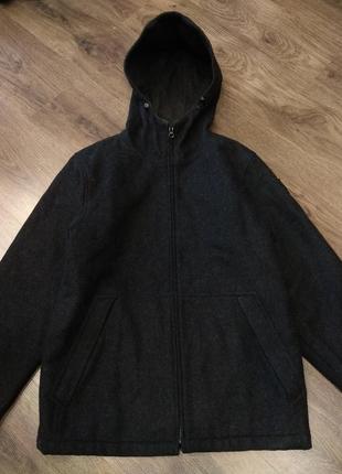 Теплое натуральное шерстяное подростковое пальто на рост 160 - 165 см