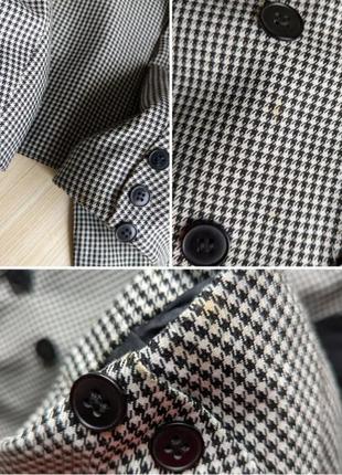 Жакет пиджак серый гусиная лапка черный l m xl винтажный ретро3 фото