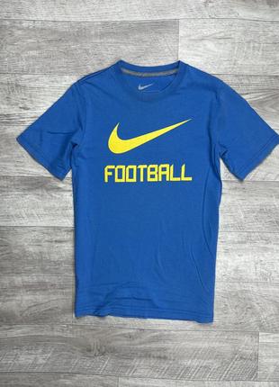 Nike футболка 140-152 см 10-12 yrs m размер подростковая футбольная голубая с принтом оригинал1 фото