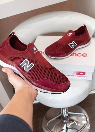 Дихаючі літні жіночі мокасини нью беланс new balance бордові сітка+замш на літо-жіноче взуття4 фото