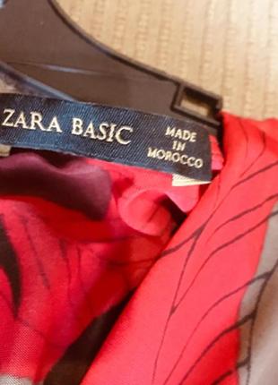 Zara basic шикарное красное платье в восточном стиле оригинал5 фото