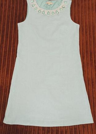 Льняное платье с бисером 🥰1 фото