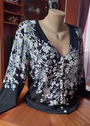 Красивый кашемировый свитерик черного цвета, 54-58 размер укр.