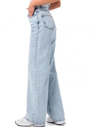 Джинсы женские с эффектом варки, джинсы - трубы варенка голубые2 фото