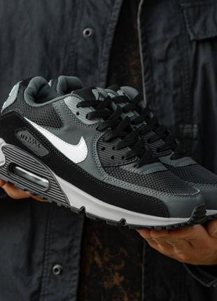 Мужские кроссовки nike air max 90 black grey 40-41-42-43-44-45