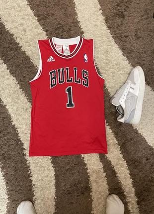 Подростковая крутая оригинальная спортивная майка chicago bulls nba2 фото