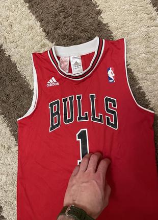 Подростковая крутая оригинальная спортивная майка chicago bulls nba4 фото