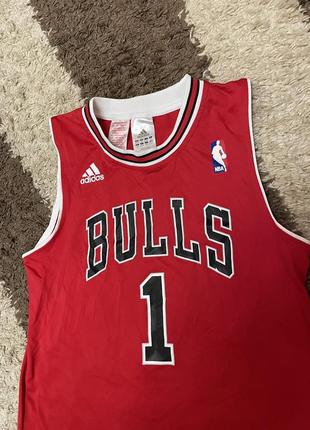 Подростковая крутая оригинальная спортивная майка chicago bulls nba6 фото