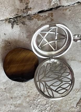 Підвіска кулон натуральний камінь пентаграма оберіг містика окультизм5 фото