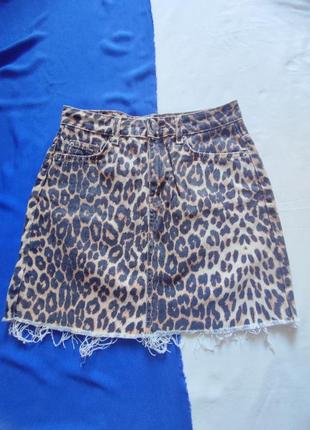 Юбка animal print denim1 фото