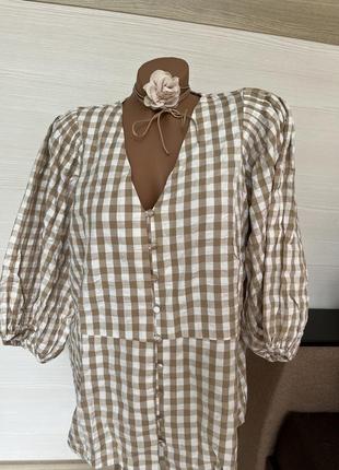 Блуза сорочка туніка бавовна з декором next l-3xl