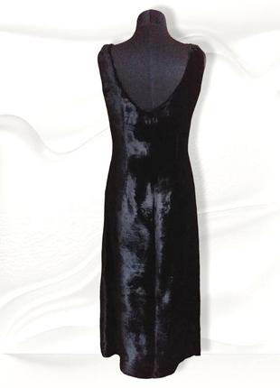 Винтажноое чёрное платье бархатное длинное2 фото