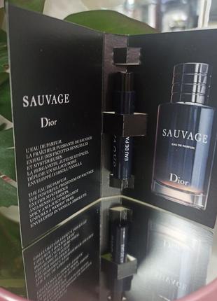 Пробник парфумована вода для чоловіків christian dior sauvage eau de parfum 1 мл2 фото
