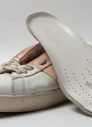 Valentino garavani open sneaker in white calfskin leather женские кроссовки8 фото