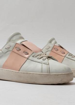 Valentino garavani open sneaker in white calfskin leather жіночі кросівки