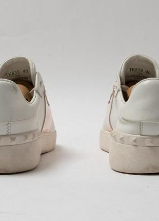 Valentino garavani open sneaker in white calfskin leather женские кроссовки5 фото