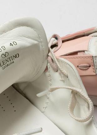 Valentino garavani open sneaker in white calfskin leather женские кроссовки10 фото