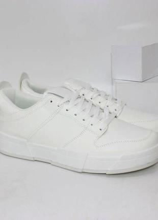 Белые классические кеды кроссовки мужские, базовые кроссовки кеды белого цвета для мужчин