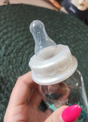 Пляшечка скло  для годування baby-nova (бебі нова) декор скляна для хлопчика колір в асортименті 250 мл2 фото
