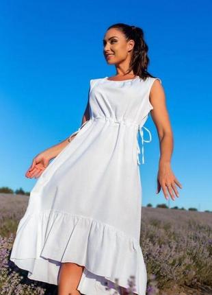 Літня гарна сукня льон натуральна тканина не ширяє летнее красивое платье лен натуральная ткань не п