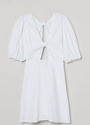 Белое котоновое платье h&m