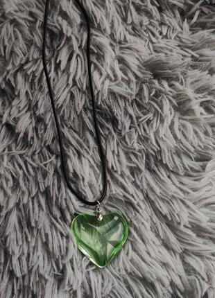 Кулон с сердцем кулон зеленое сердце массивная подвеска в стиле панк рок ретро кулон7 фото