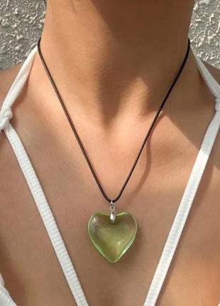 Кулон с сердцем кулон зеленое сердце массивная подвеска в стиле панк рок ретро кулон5 фото